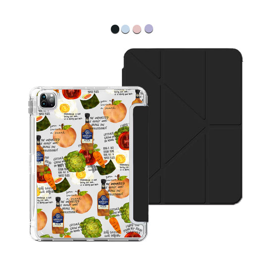 iPad / Android Tab Y-Fold Flip Cover - Food Can Talk Too