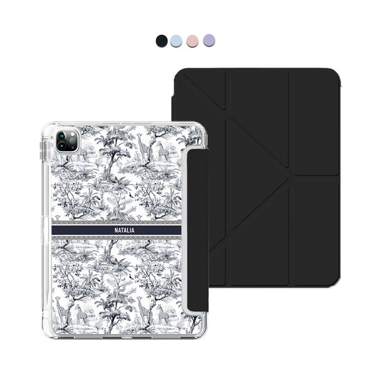iPad / Android Tab Y-Fold Flip Cover - Toile du Juoy Giraffe