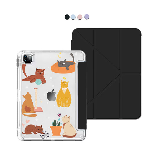 iPad / Android Tab Y-Fold Flip Cover - Playful Cat