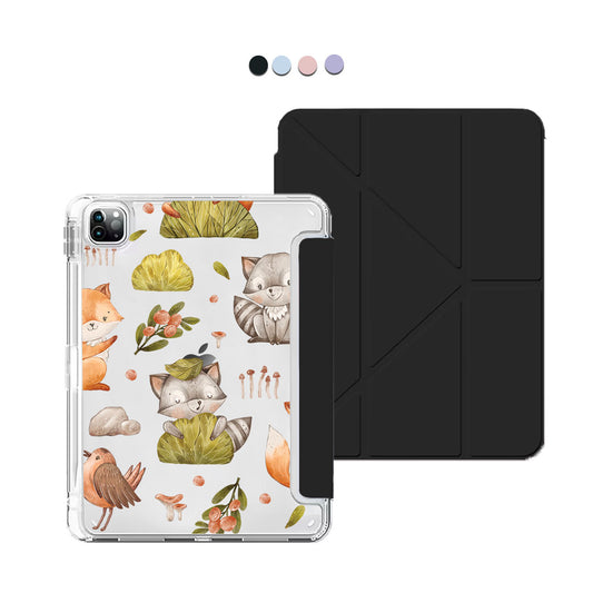 iPad / Android Tab Y-Fold Flip Cover - Racoon & Friends