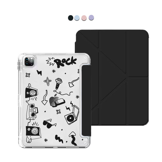 iPad / Android Tab Y-Fold Flip Cover - Rock n Roll Black