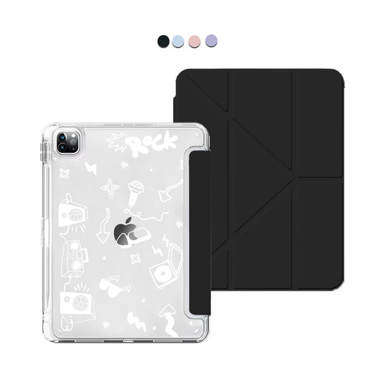 iPad / Android Tab Y-Fold Flip Cover - Rock n Roll White