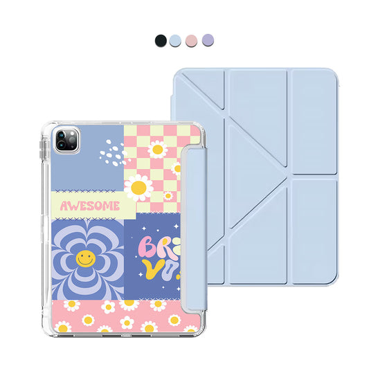 iPad / Android Tab Y-Fold Flip Cover - Abstract Quotes 4.0