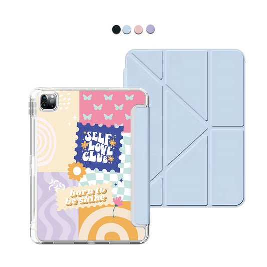iPad / Android Tab Y-Fold Flip Cover - Abstract Quotes 7.0
