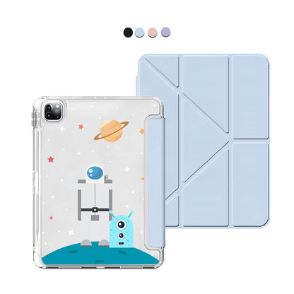 iPad / Android Tab Y-Fold Flip Cover - Blue Alien