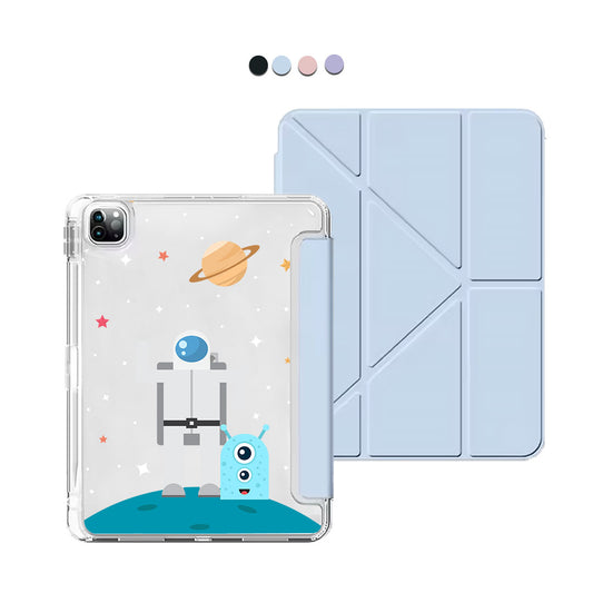 iPad / Android Tab Y-Fold Flip Cover - Blue Alien