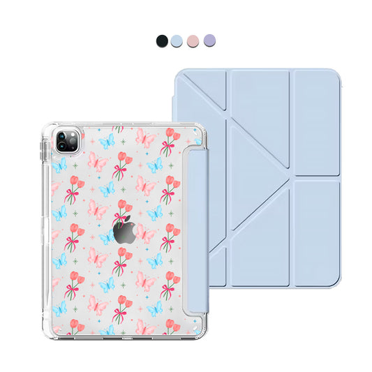 iPad / Android Tab Y-Fold Flip Cover - Coquette Butterfly