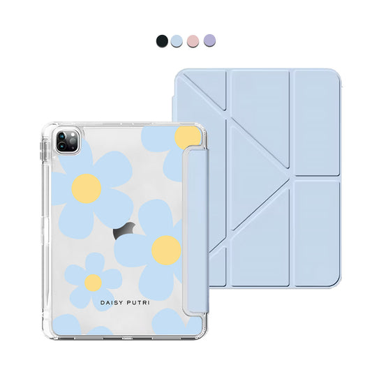 iPad / Android Tab Y-Fold Flip Cover - Daisy Garland