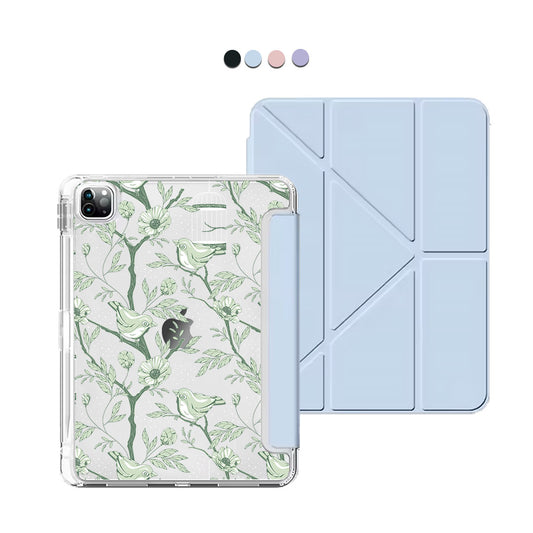 iPad / Android Tab Y-Fold Flip Cover - Lovebird Monochrome 4.0