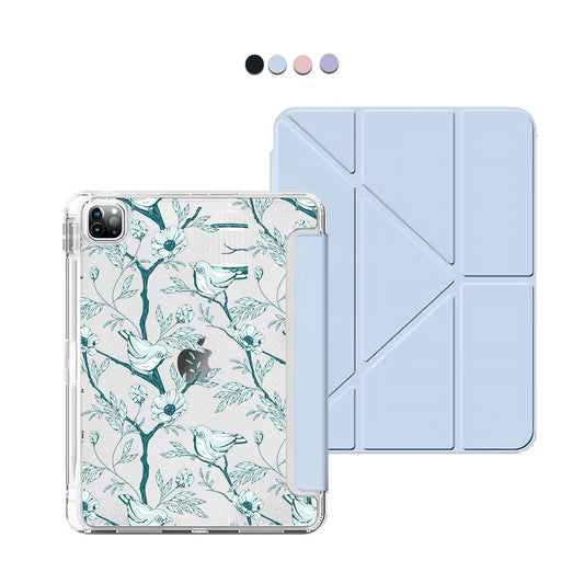 iPad / Android Tab Y-Fold Flip Cover - Lovebird Monochrome 6.0