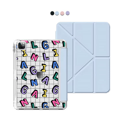 iPad / Android Tab Y-Fold Flip Cover - CUSTOM MONOGRAM 3.0 Playful 2.0