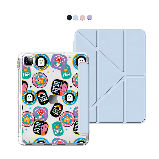 iPad / Android Tab Y-Fold Flip Cover - Monster Sticker Pack