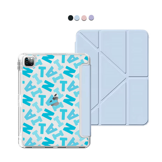 iPad / Android Tab Y-Fold Flip Cover - CUSTOM MONOGRAM 3.0 Scattered 5.0