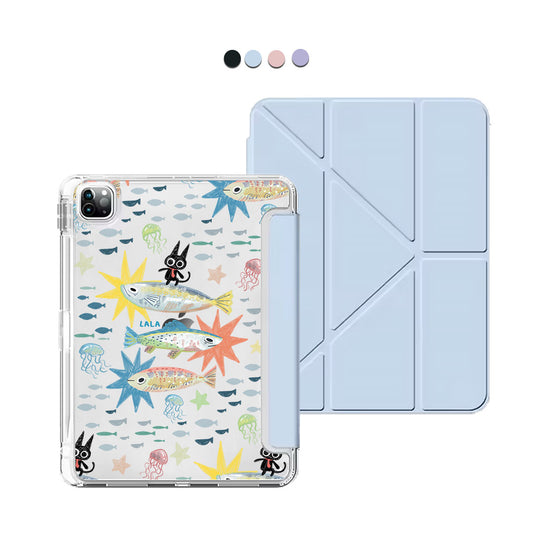 iPad / Android Tab Y-Fold Flip Cover - The Fish Surfer