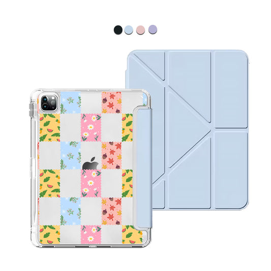 iPad / Android Tab Y-Fold Flip Cover - Four Seasons Stamps