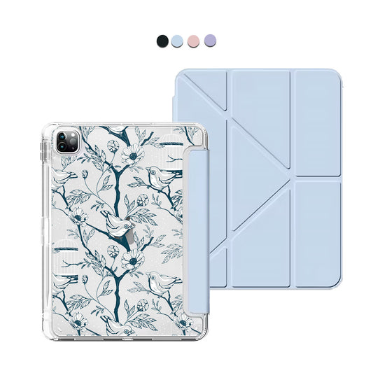 iPad / Android Tab Y-Fold Flip Cover - Lovebird Monochrome