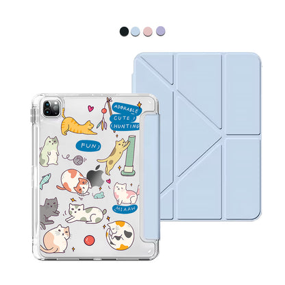 iPad / Android Tab Y-Fold Flip Cover - Playful Cat 2.0