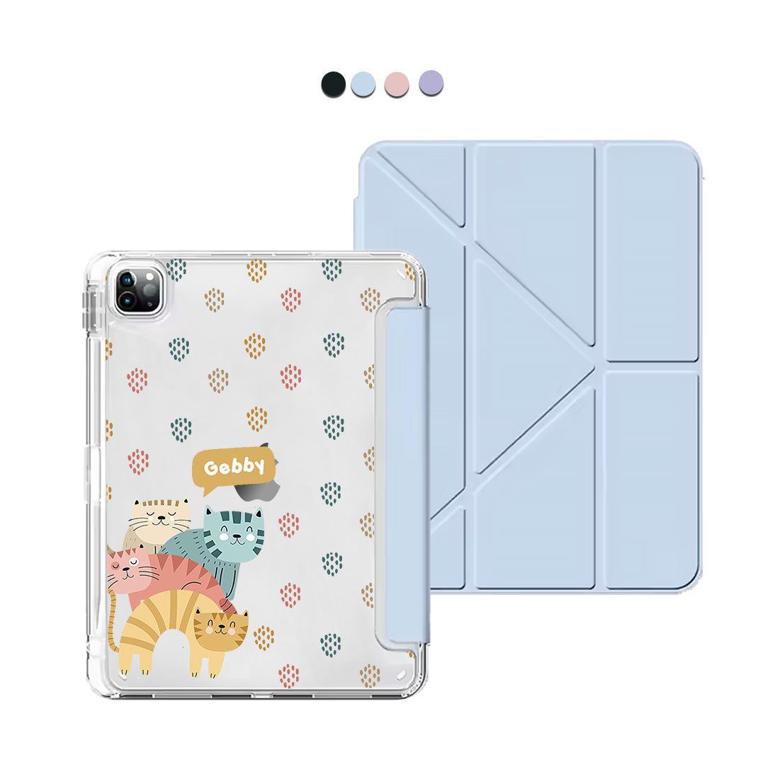 iPad / Android Tab Y-Fold Flip Cover - Rainbow Meow 2.0
