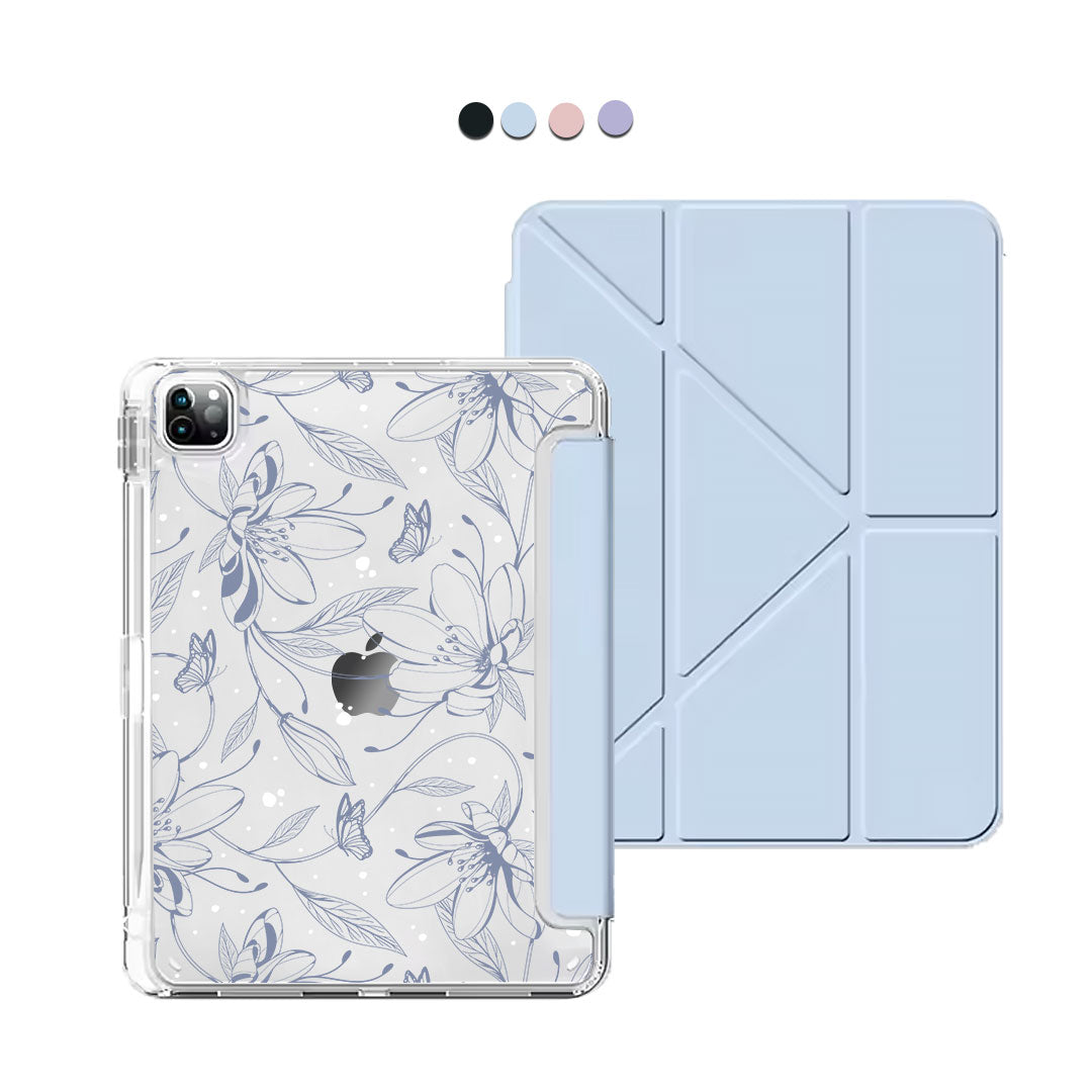 iPad / Android Tab Y-Fold Flip Cover - Sketchy Flower & Butterfly 2.0