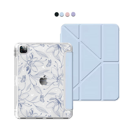 iPad / Android Tab Y-Fold Flip Cover - Sketchy Flower & Butterfly 2.0