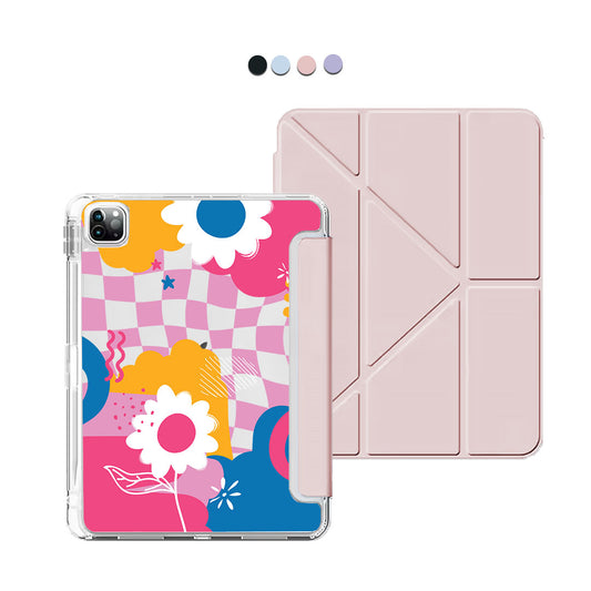 iPad / Android Tab Y-Fold Flip Cover - Abstract Flower 5.0