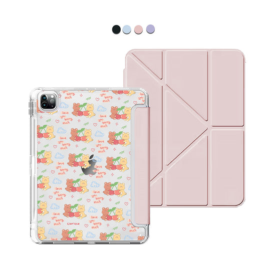 iPad / Android Tab Y-Fold Flip Cover - Cherry Bear