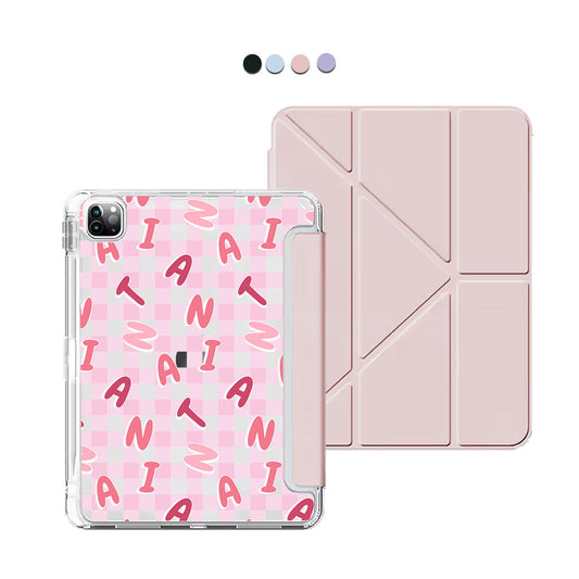 iPad / Android Tab Y-Fold Flip Cover - CUSTOM MONOGRAM 3.0 Checkered 1.0