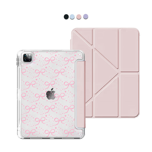 iPad / Android Tab Y-Fold Flip Cover - Coquette Glittery Bow