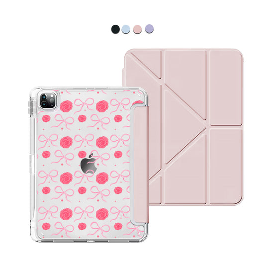 iPad / Android Tab Y-Fold Flip Cover - Coquette Rose