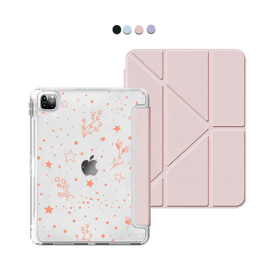 iPad / Android Tab Y-Fold Flip Cover - Coral Constellation