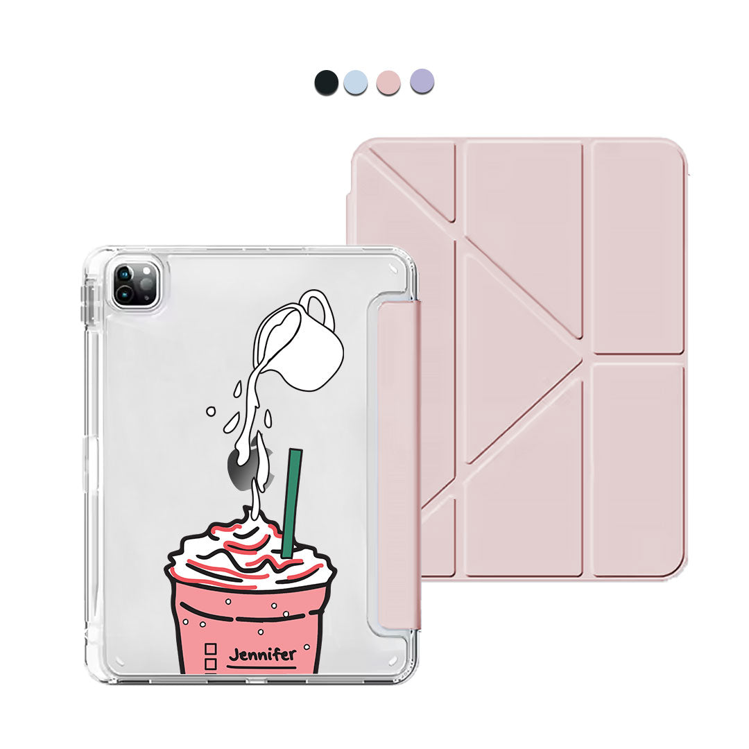 iPad / Android Tab Y-Fold Flip Cover - Raspberry Frappe