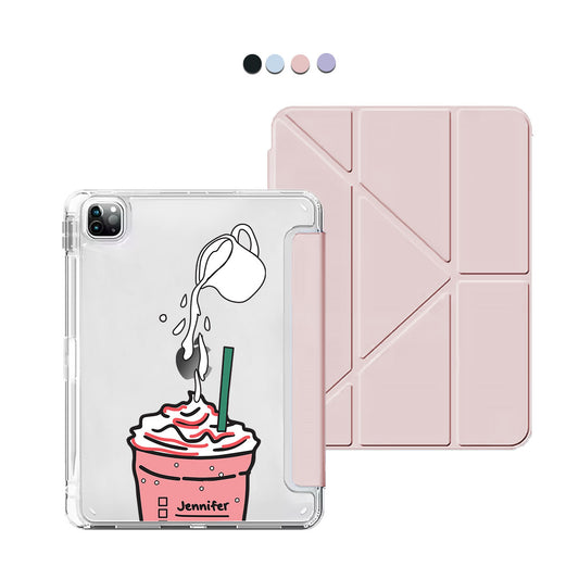 iPad / Android Tab Y-Fold Flip Cover - Raspberry Frappe
