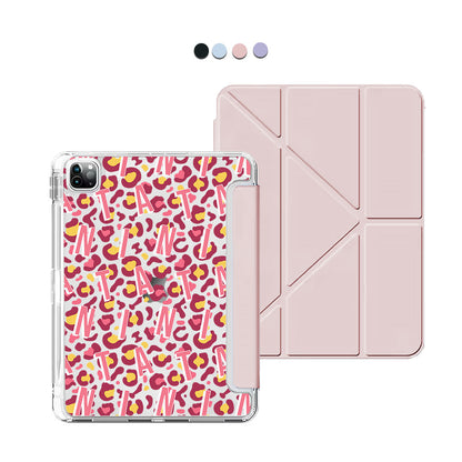 iPad / Android Tab Y-Fold Flip Cover - CUSTOM MONOGRAM 3.0 Leopard 3.0