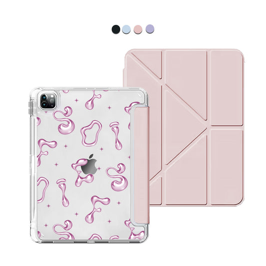 iPad / Android Tab Y-Fold Flip Cover - CUSTOM MONOGRAM 3.0 Pink Chrome