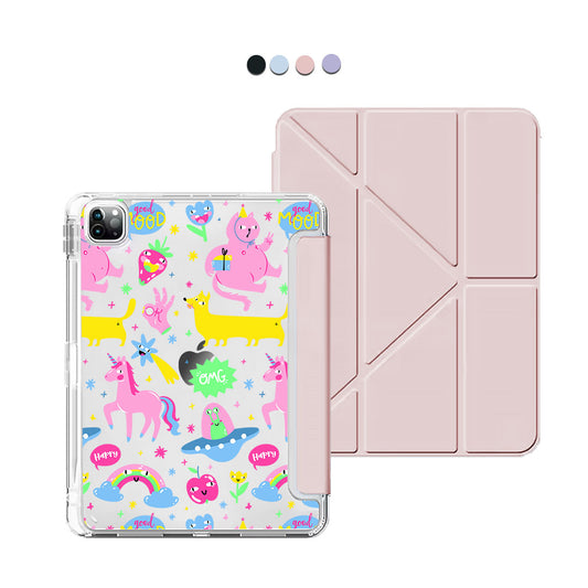iPad / Android Tab Y-Fold Flip Cover - Monster Say Good Mood