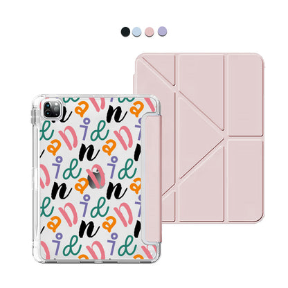iPad / Android Tab Y-Fold Flip Cover - Playful monogram 3.0