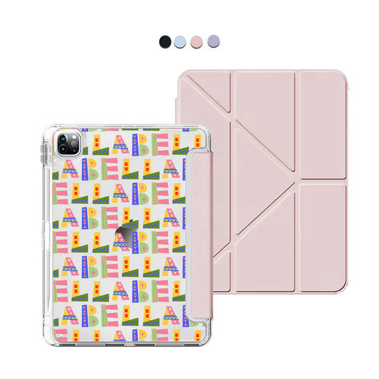 iPad / Android Tab Y-Fold Flip Cover - Playful monogram 5.0