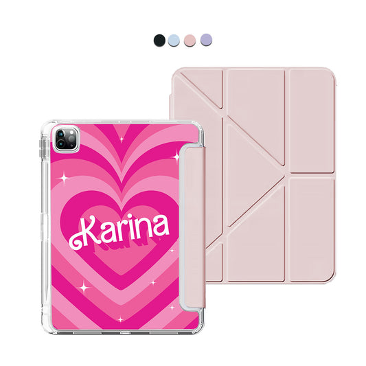 iPad / Android Tab Y-Fold Flip Cover - Barbie Love Pattern