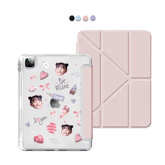 iPad / Android Tab Y-Fold Flip Cover - Face Grid Lovely