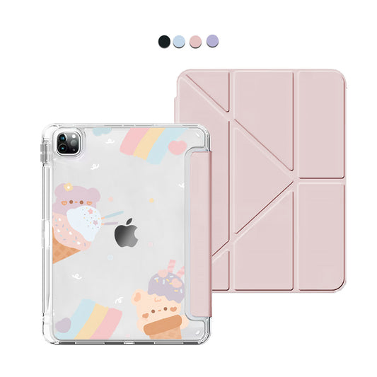 iPad / Android Tab Y-Fold Flip Cover - Ice Cream For Teddy