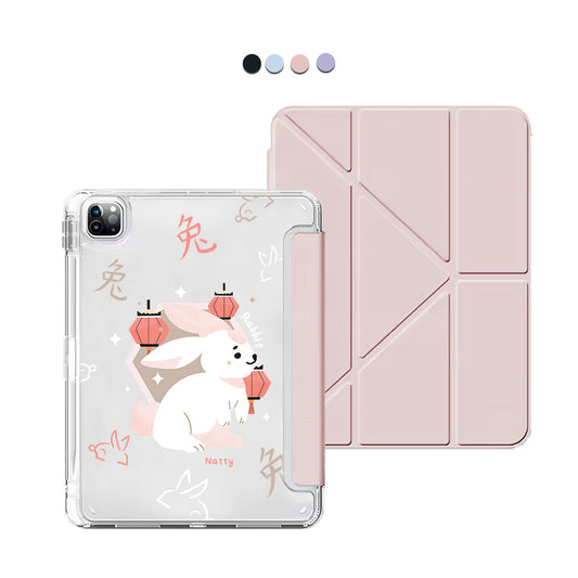 iPad / Android Tab Y-Fold Flip Cover - Rabbit (Chinese Zodiac / Shio)