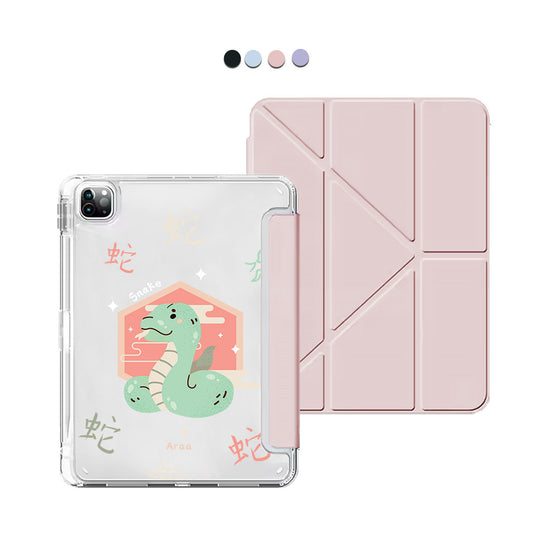 iPad / Android Tab Y-Fold Flip Cover - Snake (Chinese Zodiac / Shio)