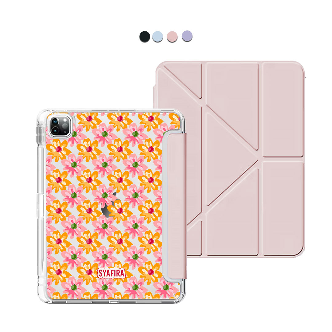 iPad / Android Tab Y-Fold Flip Cover - tropical flower 2.0