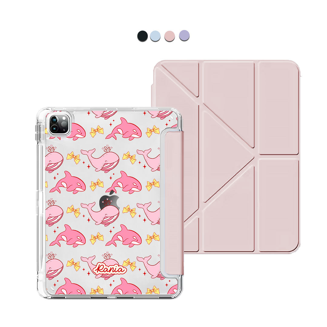 iPad / Android Tab Y-Fold Flip Cover - Whales bow