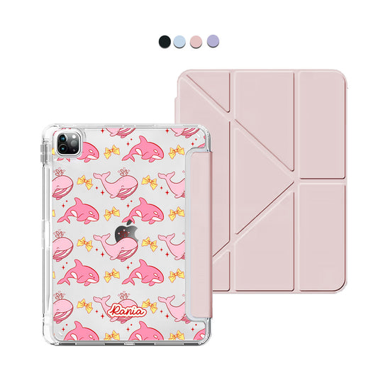 iPad / Android Tab Y-Fold Flip Cover - Whales bow