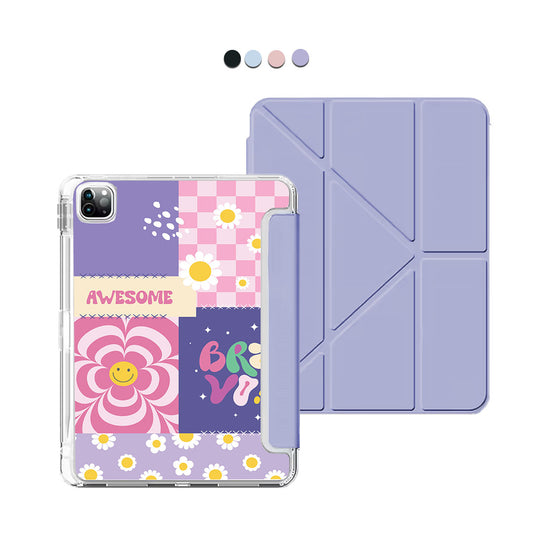 iPad / Android Tab Y-Fold Flip Cover - Abstract Quotes 3.0