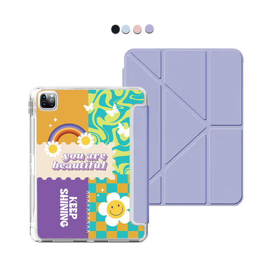 iPad / Android Tab Y-Fold Flip Cover - Abstract Quotes 6.0