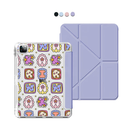 iPad / Android Tab Y-Fold Flip Cover - Adorable monogram 2.0