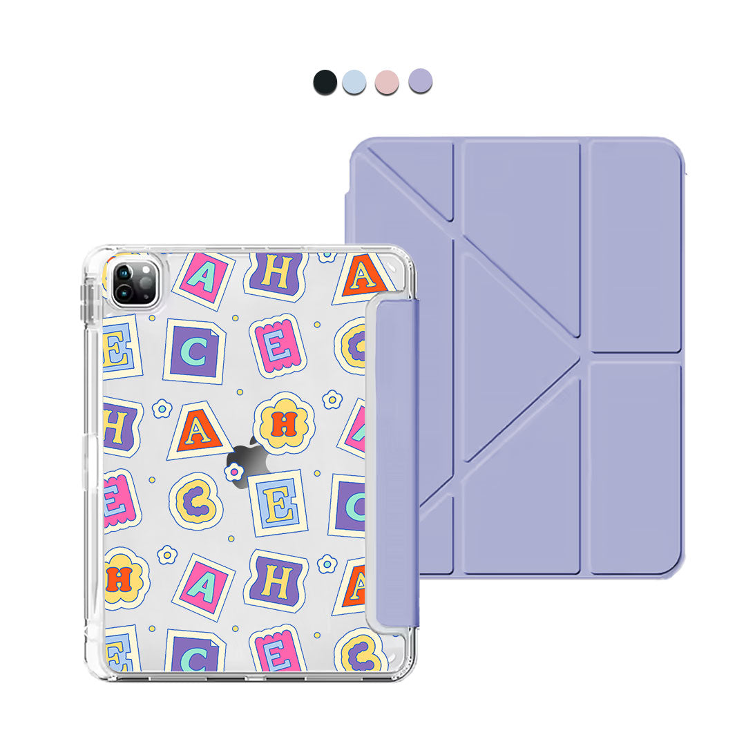 iPad / Android Tab Y-Fold Flip Cover - Adorable monogram 3.0
