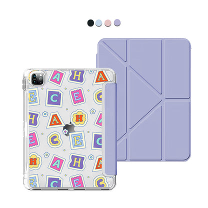 iPad / Android Tab Y-Fold Flip Cover - Adorable monogram 3.0
